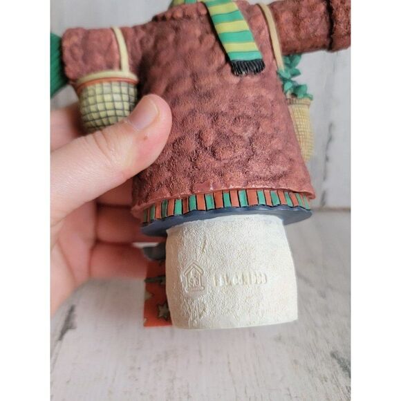 Lang & Wise Red Cap Coat AS IS 1998 snowman bird figure Xmas decor - Picture 6 of 7